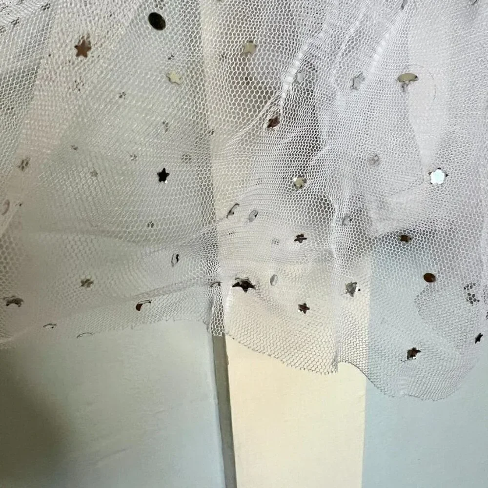 Vikita Glittery Star Sequined Appliquéd Dress
